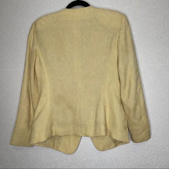 GIORGIO Armani Vintage Floral Silk Blazer Yellow - Picture 2 of 5